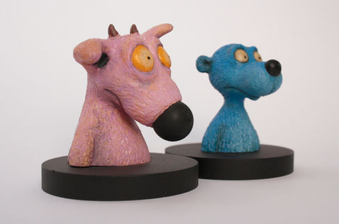 Rumo und Blaubär Kunstharzmodelle nach Motiven von Walter Moers