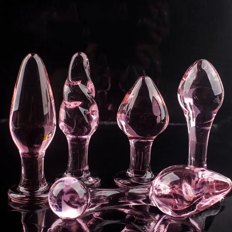 Pink Glass Anal Plug Butt Plugs Penis masurbastion plugs