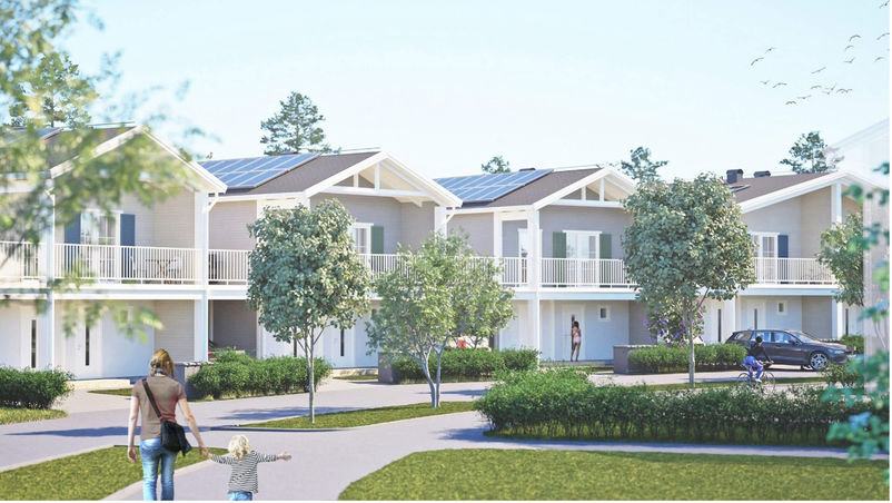 Konceptskiss av bostadsområde i Ekängen, Linköping.