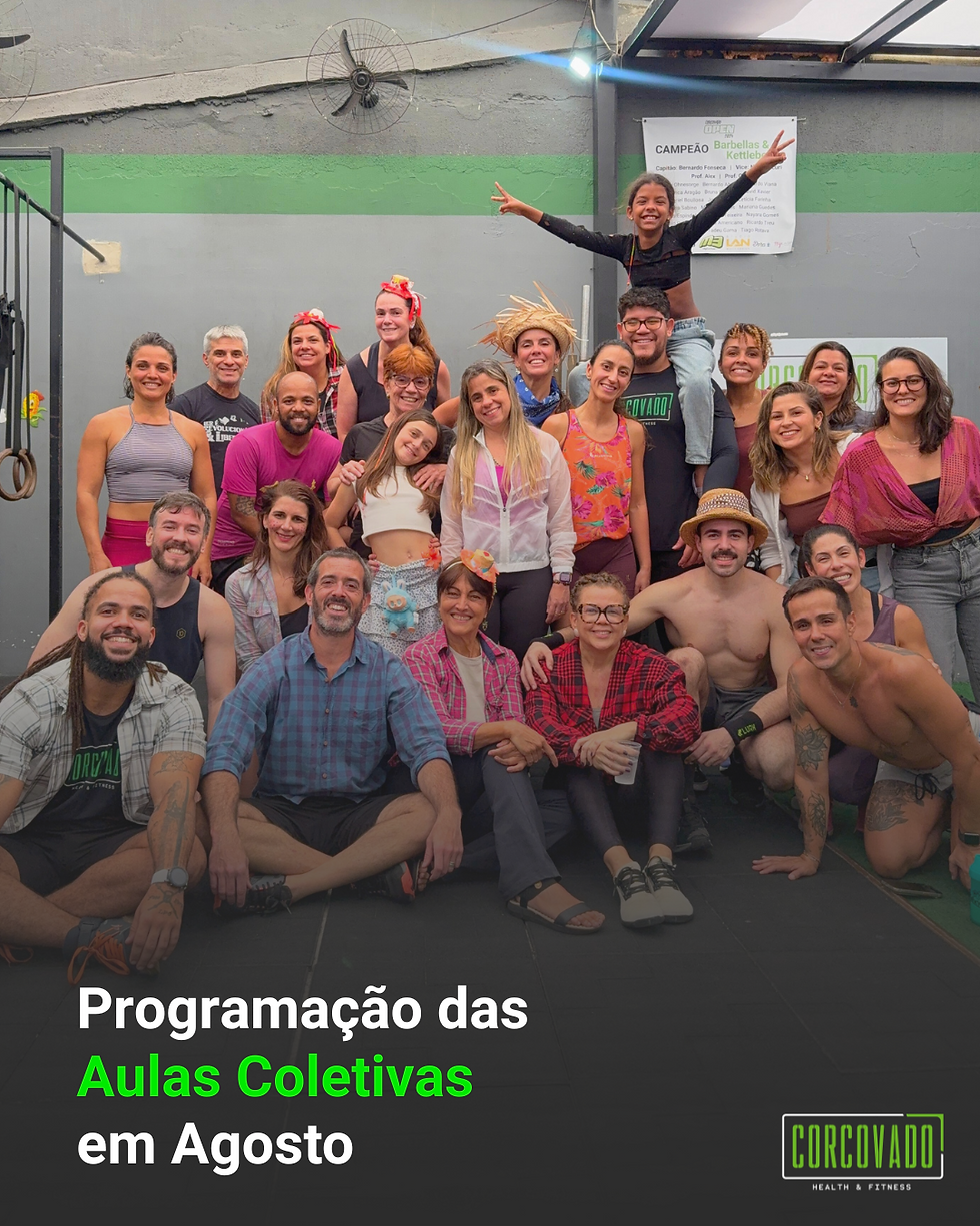 Programação de Agosto das Aulas Coletivas