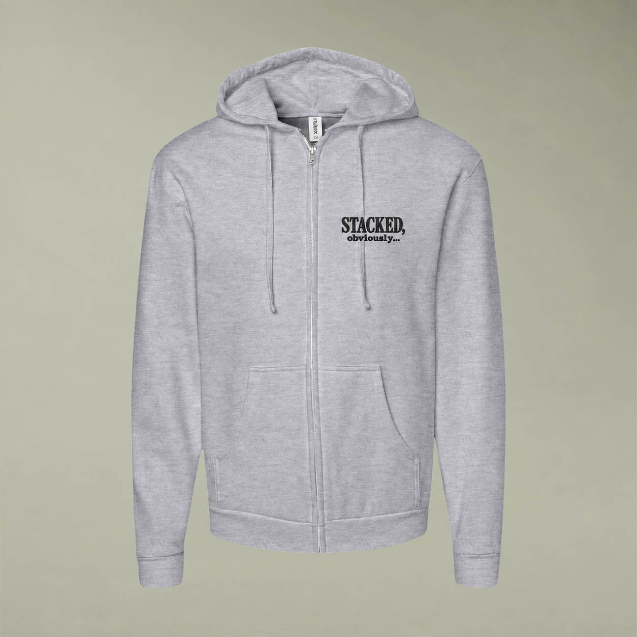 Stacked, Obviously... Zip Hoodie | Embroidery Chest Logo