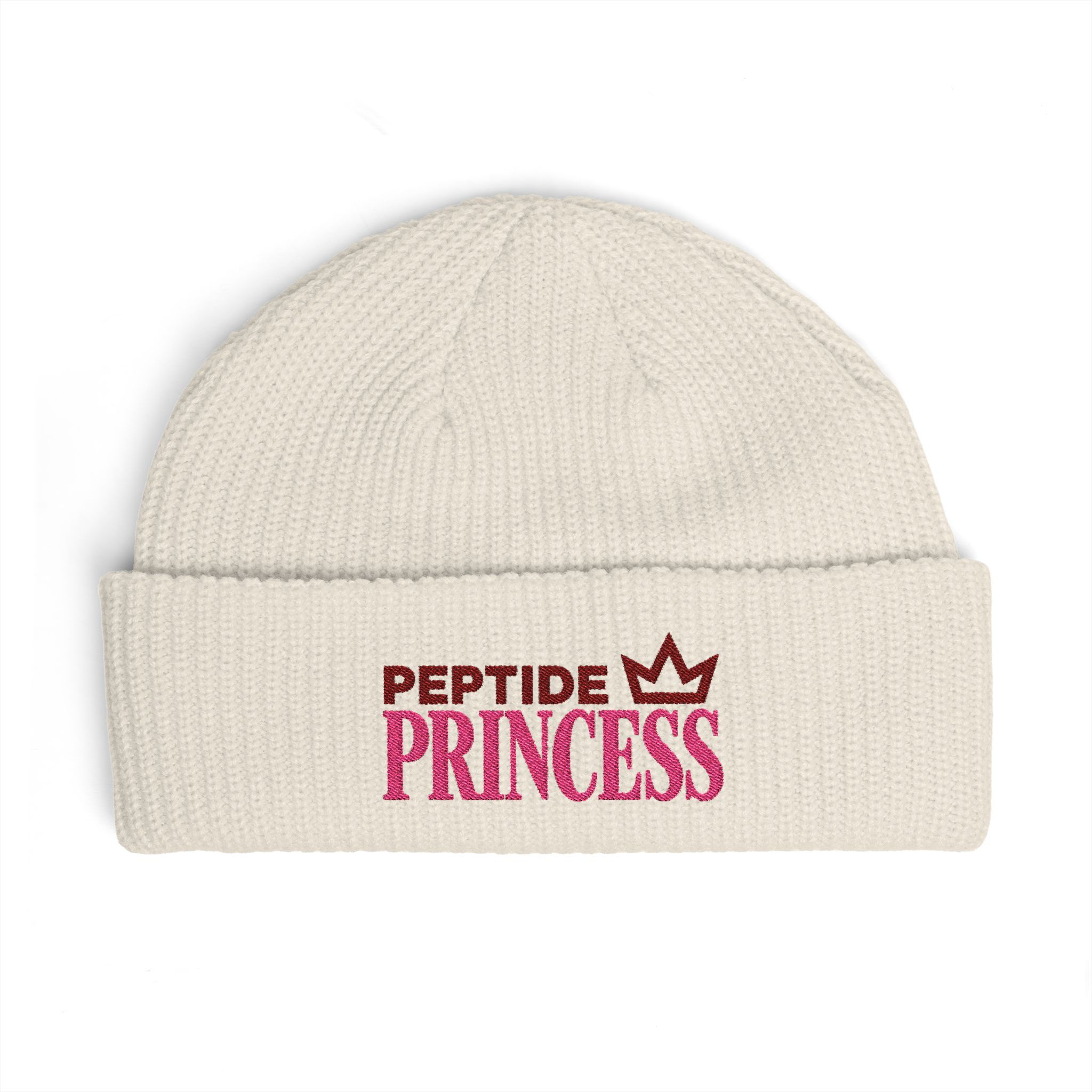 Peptide Princess Cuff Beanie | Embroidered