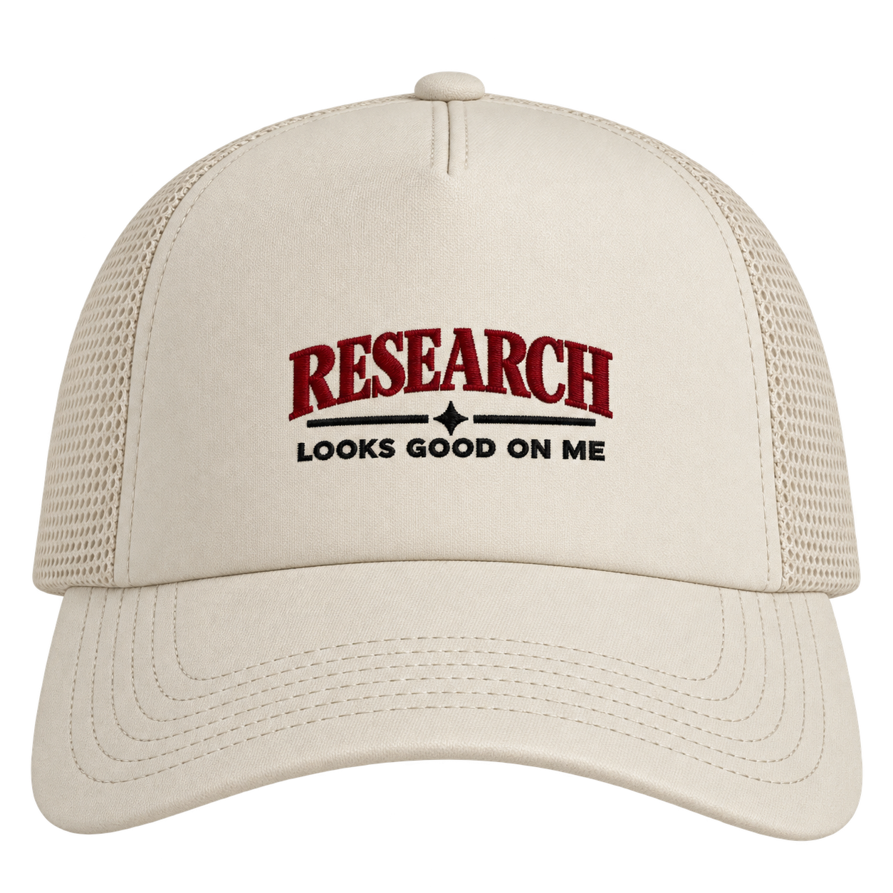 Research Looks Good On Me Trucker Hat | Foam Mesh Back Hat