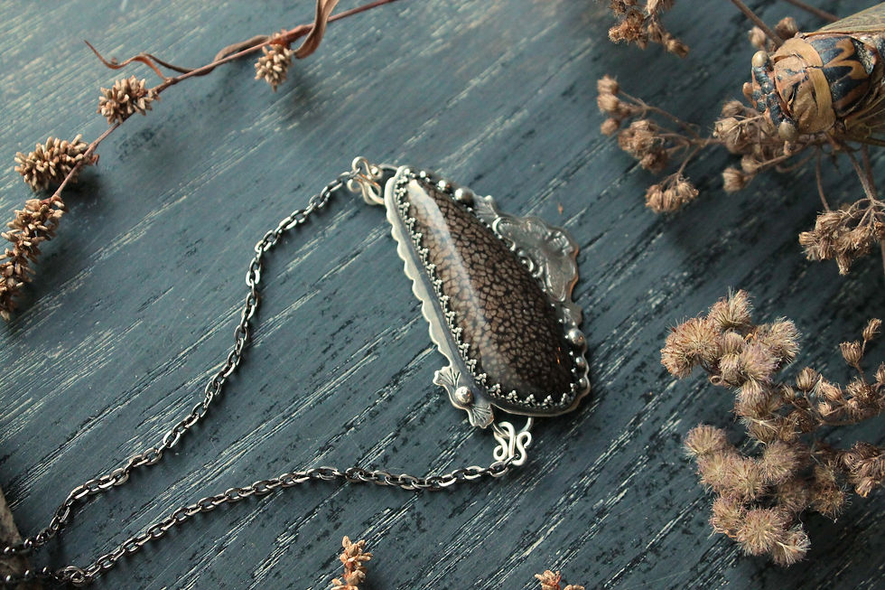 Thumbnail: Petrified Palmwood * Sterling Silver * Cicada Twilight