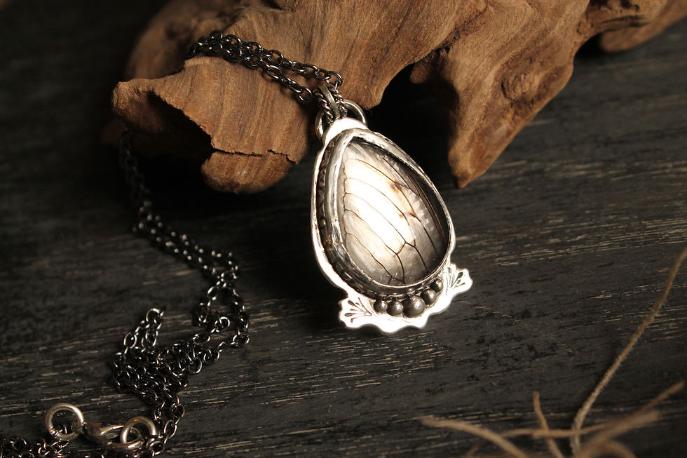 Thumbnail: Cicada Wing * Sterling Silver * Cattails