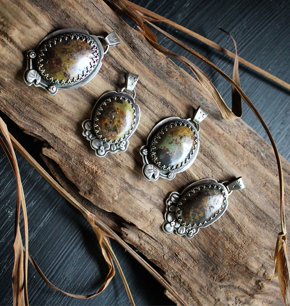 Thumbnail: Spatterdock Lily * Turquoise * Sterling Silver