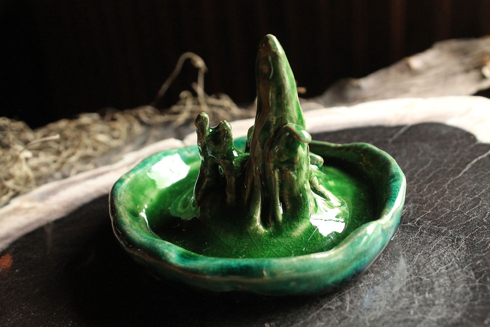 Thumbnail: Cypress Knee Jewelry Dish * Raku Pottery