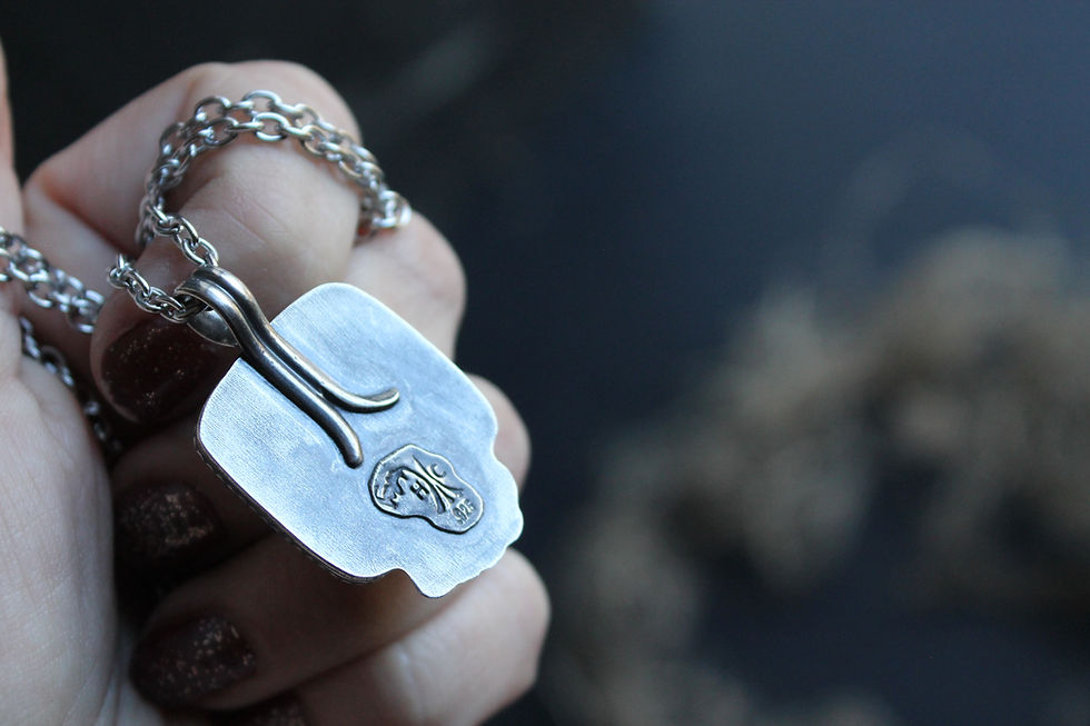 Thumbnail: Petrified Palmwood * Magnolia Branch * Sterling Silver