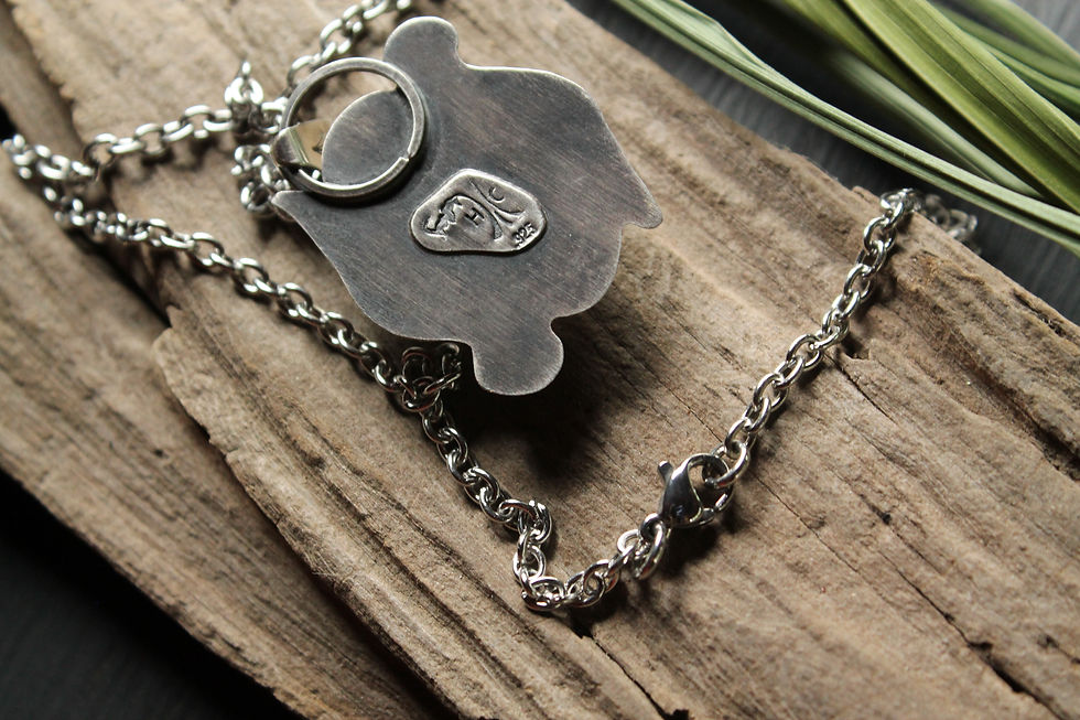 Thumbnail: Cattail Pendant * Swamp Moss * Sterling