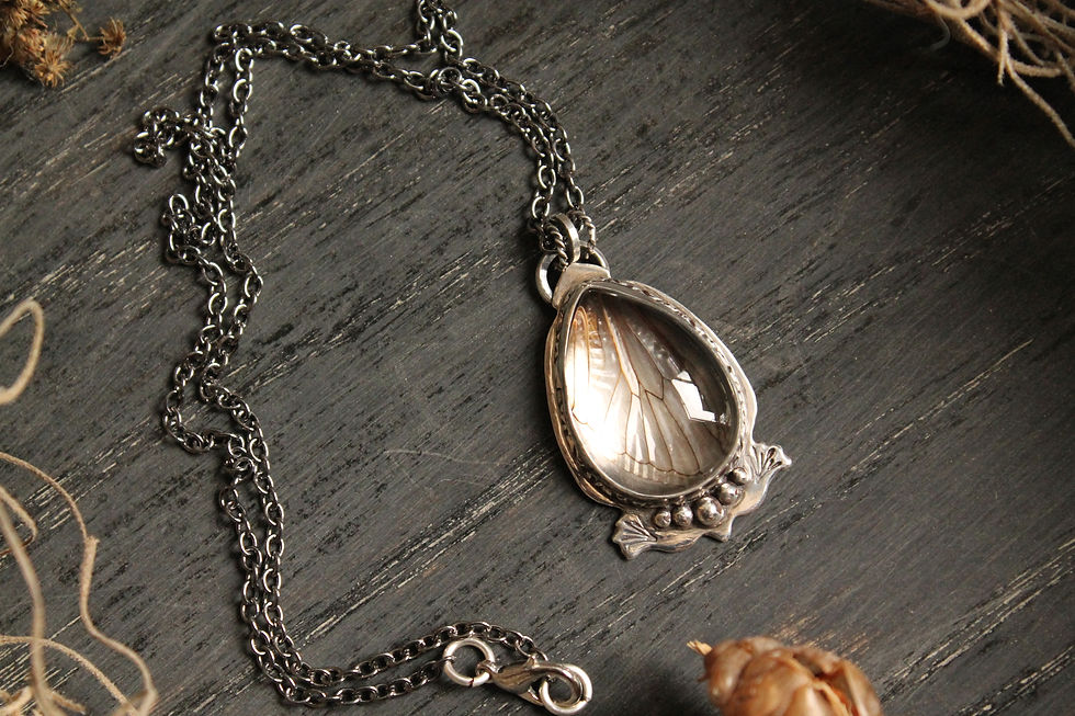 Thumbnail: Cicada Wing * Sterling Silver * Cattails