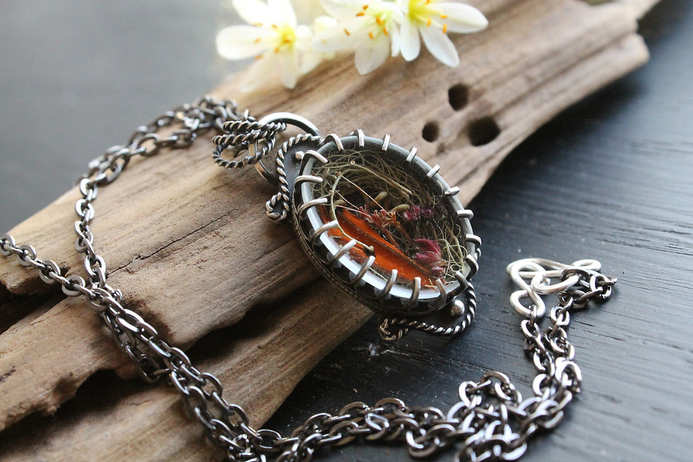 Thumbnail: Butterfly Wing * Sterling & Fine Silver * Spring Swamp Locket