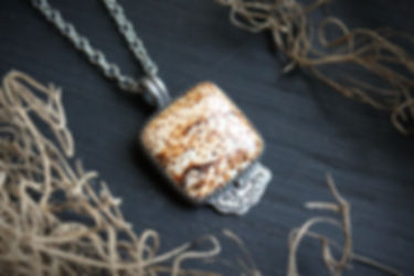 Petrified Palmwood * Magnolia Branch * Sterling Silver