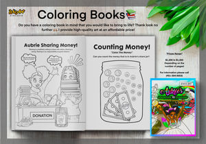 Aubrie’s adventure to Cashland interactive coloring book