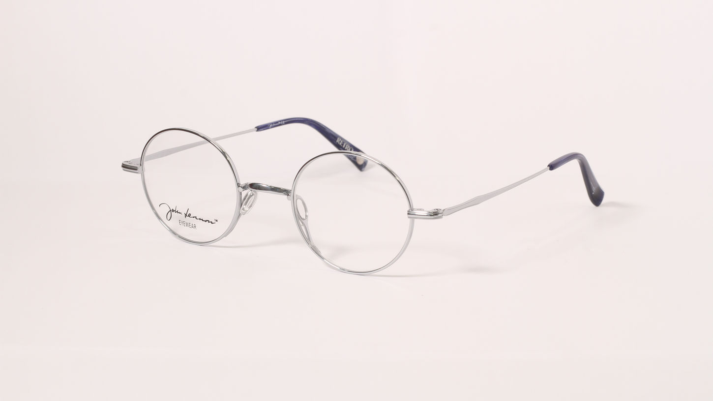 Óculos John Lennon JO137 D22 45*2, metal, redondos, prateados