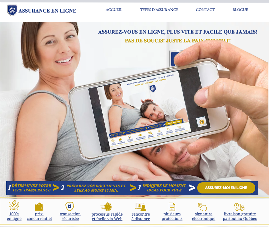 Tous les types d'assurances en ligne via mobiles, cellulaires, Iphones, Ipades