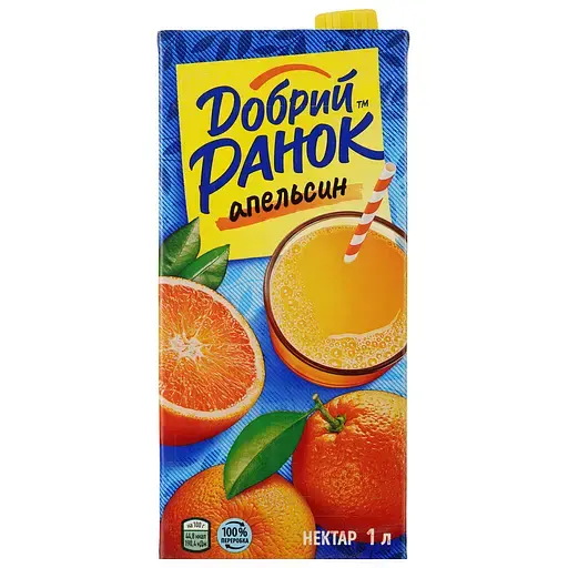 Сік ТМ Добрий Ранок 1 л.Апельсиновий./12шт.