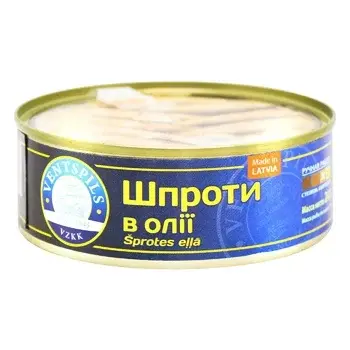 Шпроти Венспілс в олії прозора кришка 240 г