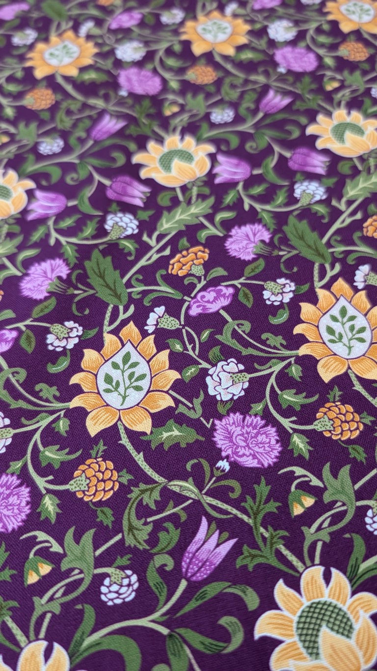 Thumbnail: Evenlode William Morris Fabric | Olive Orchard for the V&A