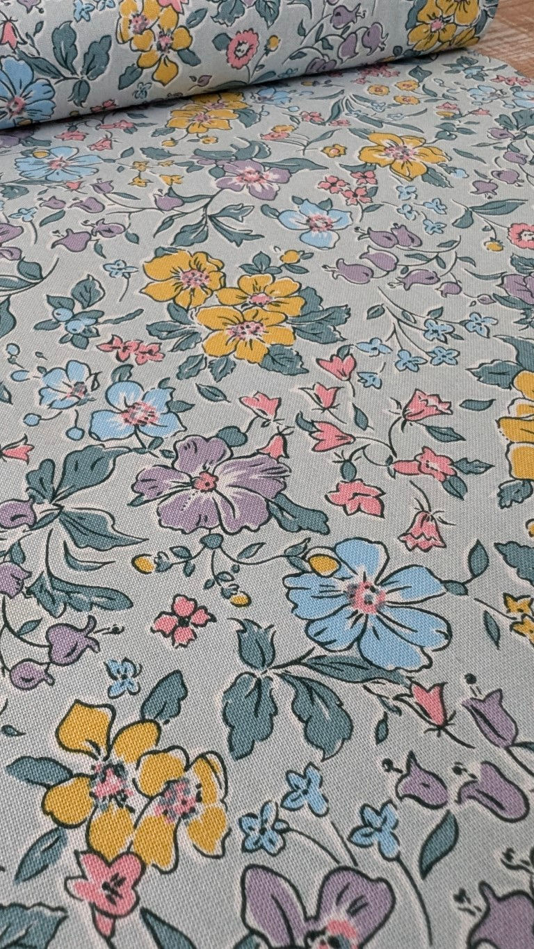 Thumbnail: Floral fabric with pastel blooms: Liberty Quilting Cotton Spring Petals - Heirloom 5