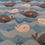 Thumbnail: Whales swimming in waves fabric print. Beetle and Bug Fabric - Enchanted Wings by Salteriaprint.