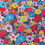 Thumbnail: Colorful flowers on navy fabric, Rainbow Flowers on Navy Fabric - Rainbow Garden Organic Cotton The Crafty Lass.