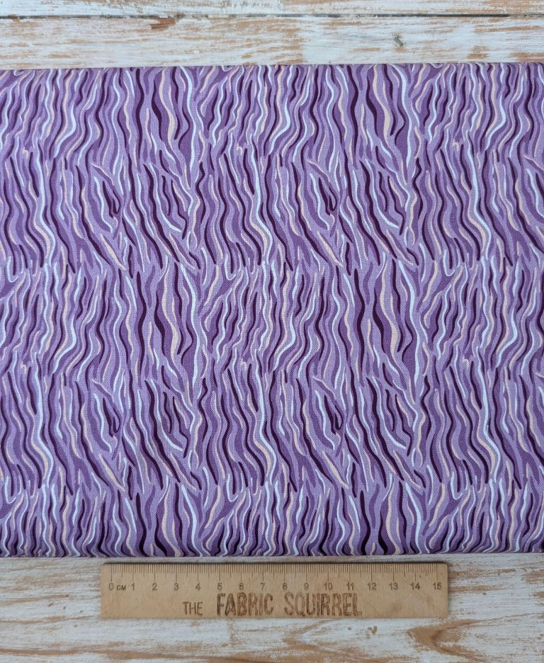 Thumbnail: Purple fabric with zebra pattern from Craft Cotton Co Zebra Purple Fabric | Amethyst Jungle