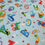 Thumbnail: Colorful fabric with letters, animals, and Summer Creatures on Duck Egg Blue Fabric.