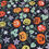 Thumbnail: Halloween fabric with pumpkins, flowers, and vines against a dark background.