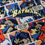 Thumbnail: Batman fabric with comic book style art and speech bubbles, Take That.