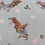 Thumbnail: Peter Rabbit fabric with bunnies carrying gifts and presents on a blue background.