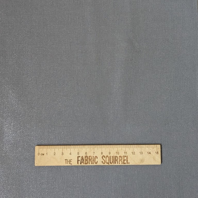 Mid Grey Shimmer Fabric - 100% Cotton with ruler, The Fabric Squirrel.