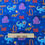 Thumbnail: Blue dinosaur fabric with text, 