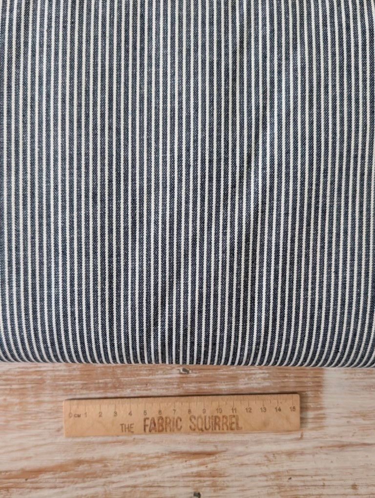 Thumbnail: Blue & White Stripe Denim – Designer Deadstock