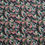 Thumbnail: Floral fabric with pink flowers and green leaves on a black background.