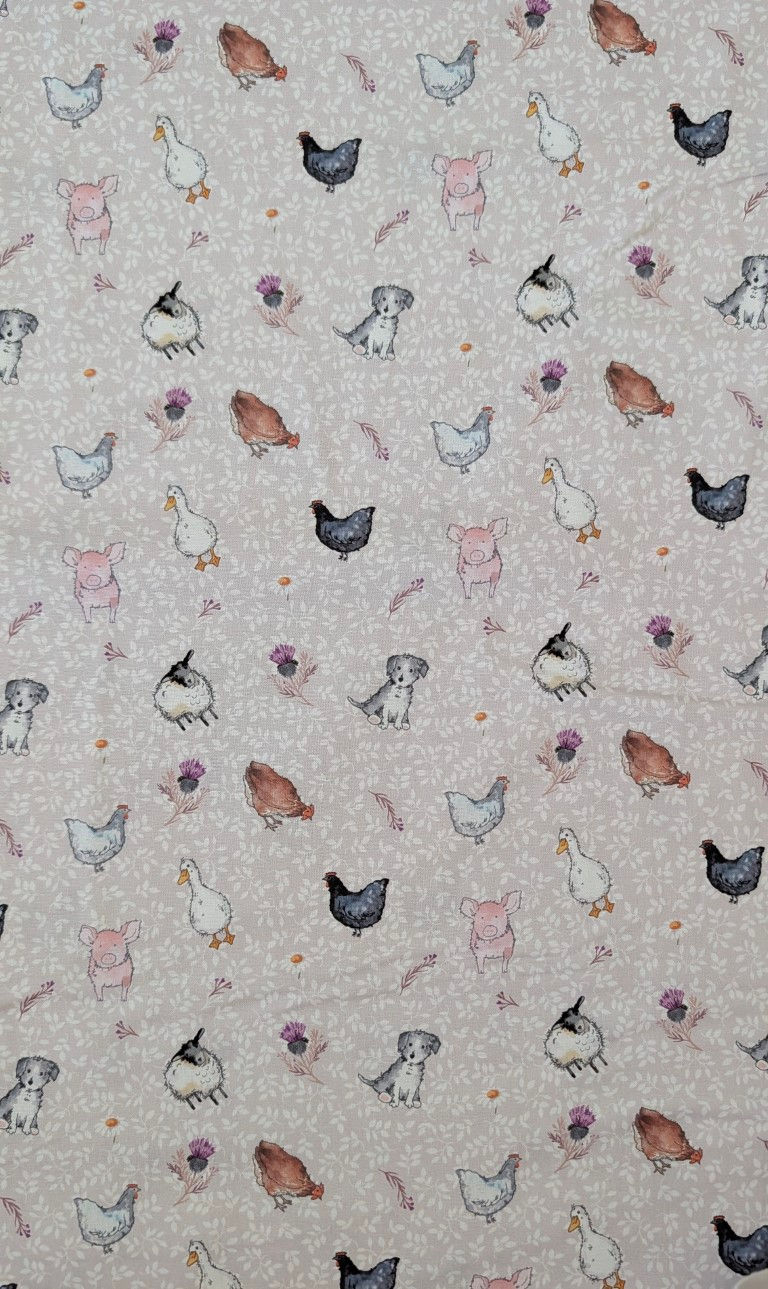 Thumbnail: Farm Animal Fabric | Blackberry Farm by Susan Wheeler