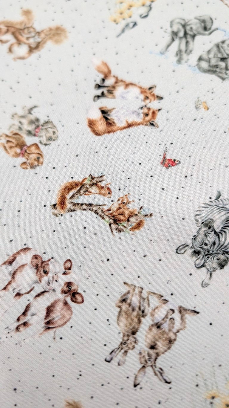 Thumbnail: Animal Fabric Small Grey - Together is Better by Wrendale Dale Designs
