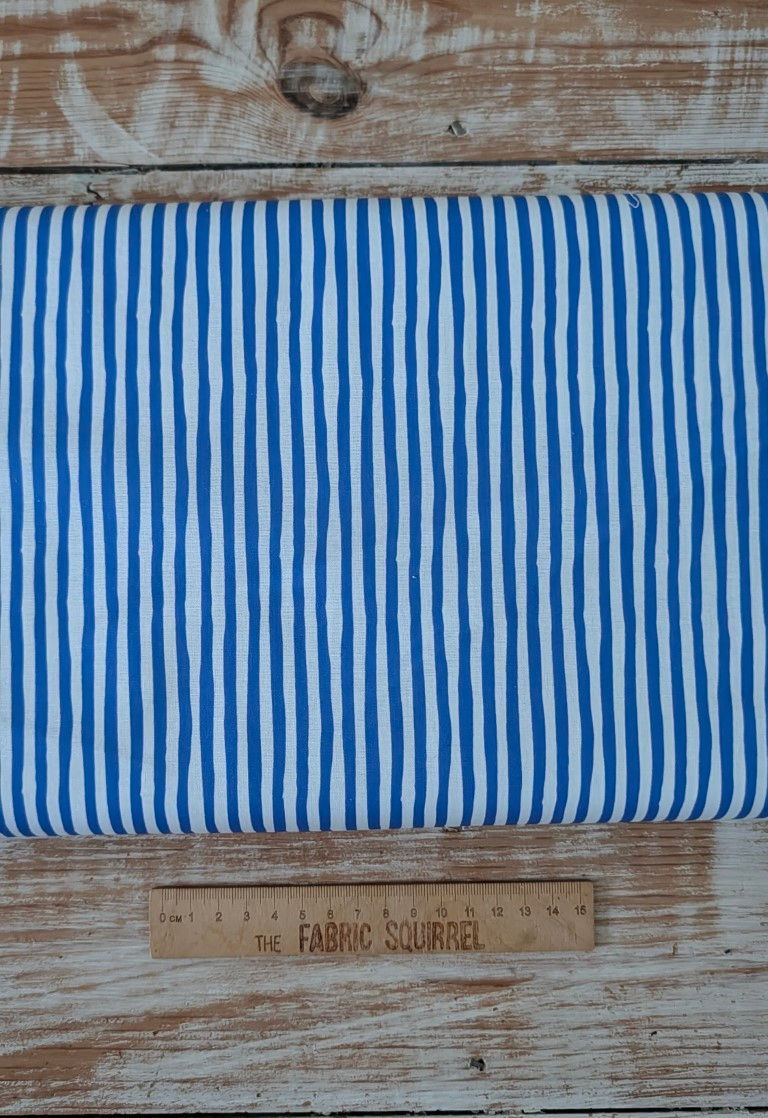 Thumbnail: Cobalt Blue Stripe Cotton Fabric | 5mm Stripes | Quilting & Dressmaking C