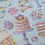 Thumbnail: Teacups, cake, and pastries on Liberty Tree Floral Bird Fabric design pattern background.