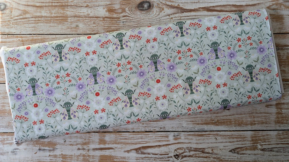 Thumbnail: Fabric with Yoda pattern and floral elements. Purple Floral Fabric - Floral Impressions by Craft Cotton Company