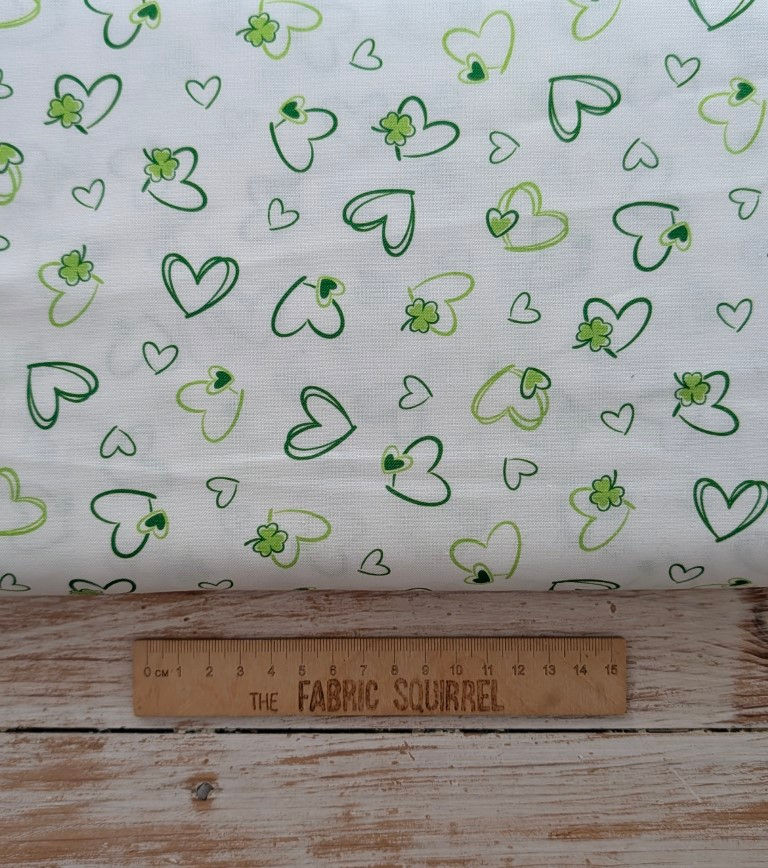 Thumbnail: Doodle Heart Clover Fabric - Paddy's Paradise from Patrick Lose