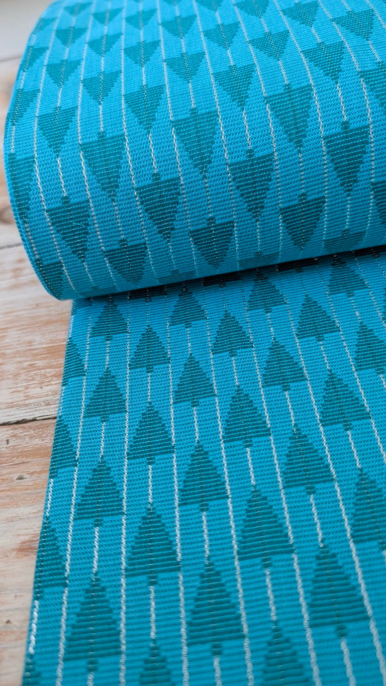 Thumbnail: Tree Farm Turquoise Trees Fabric | Silver Lining from Anna Maria Textiles