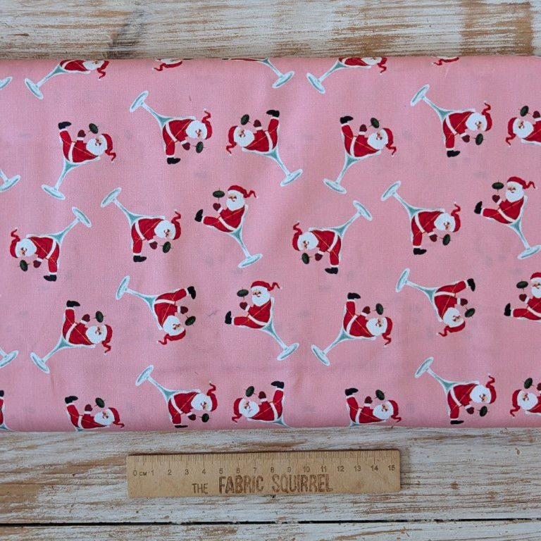 Thumbnail: Christmas Santa in Martini  Glass Fabric – Camelot Fabrics