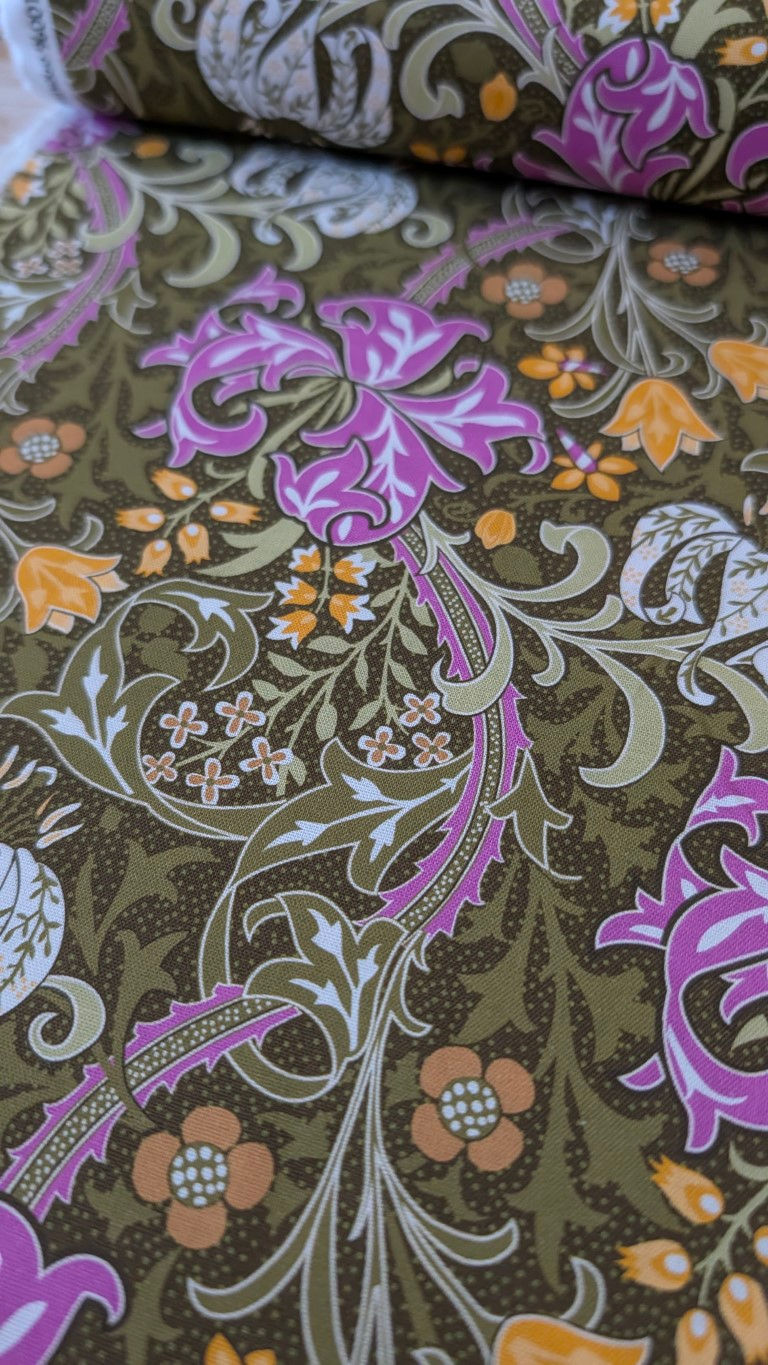 Thumbnail: Golden Lily William Morris Fabric | Olive Orchard for the V&A