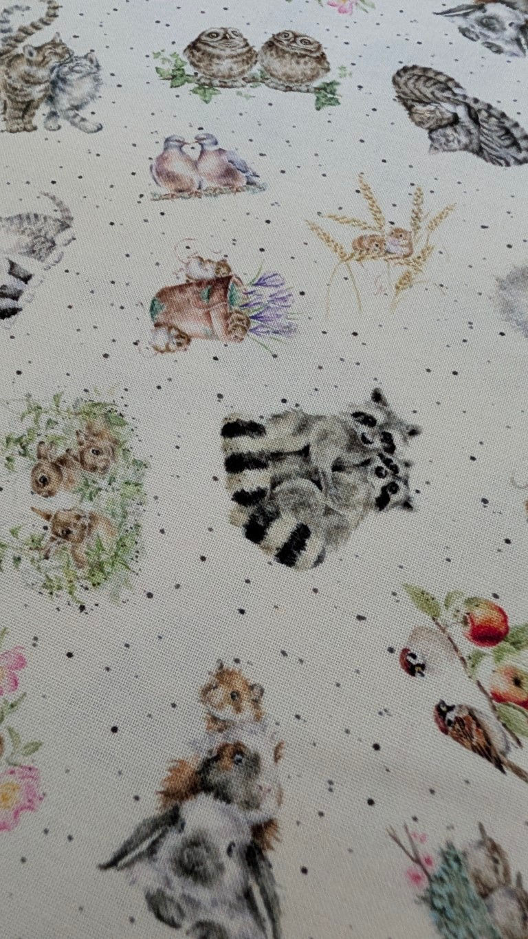 Thumbnail: Animal Fabric Small White - Together is Better by Wrendale Dale Designs