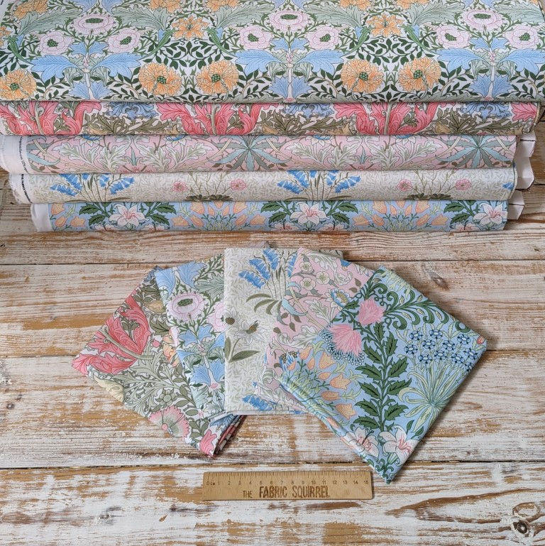 Thumbnail: Stacked floral fabric featuring Liberty Tree Floral Bird Fabric - Tree of Life from Liberty Quilting Cotton