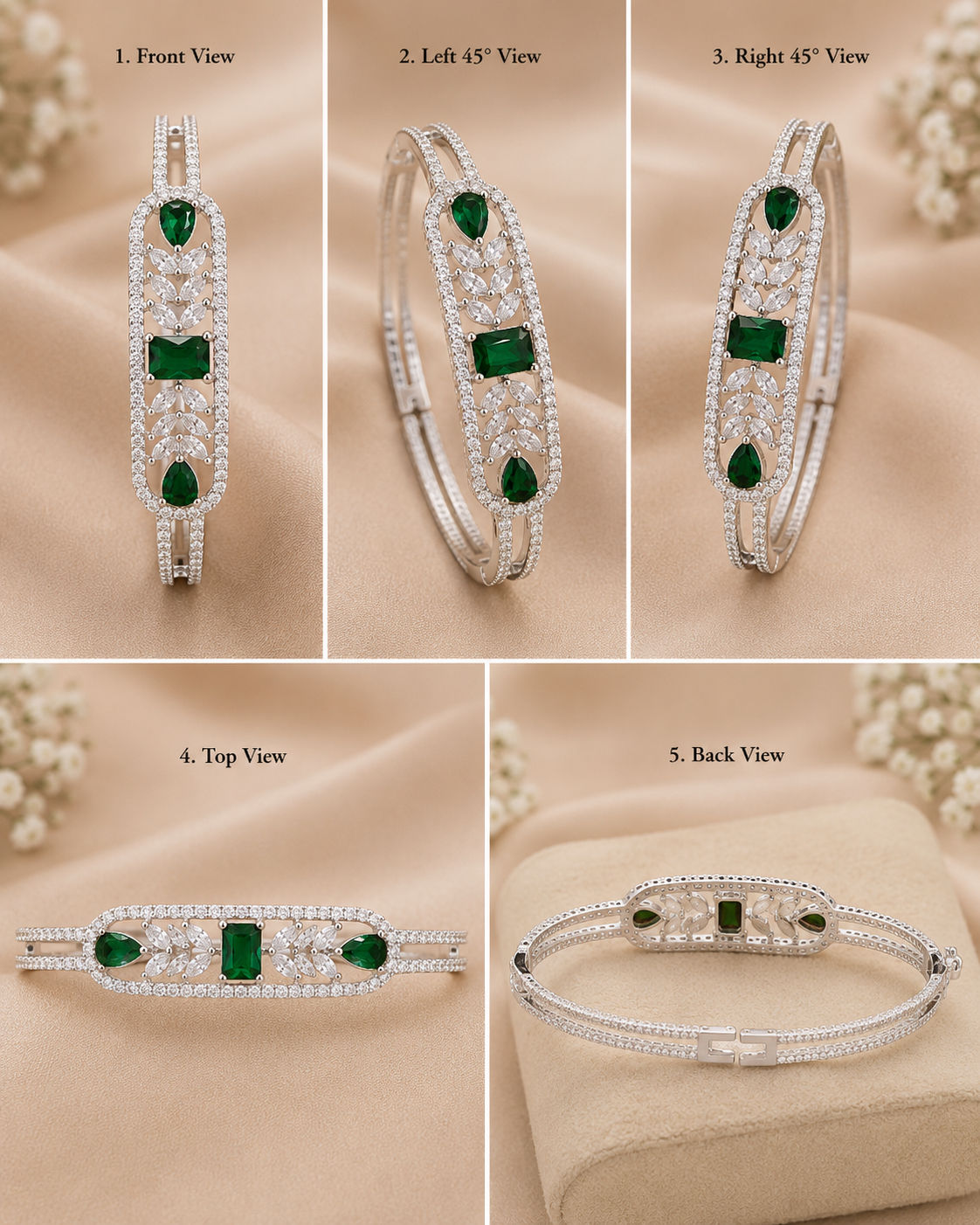 Emerald Vine Elegance Bracelet