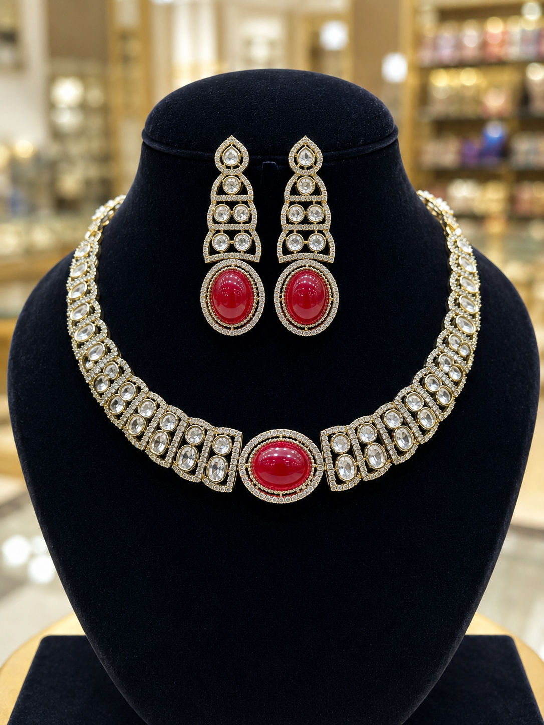 Ruby Royale Moissanite Necklace Set