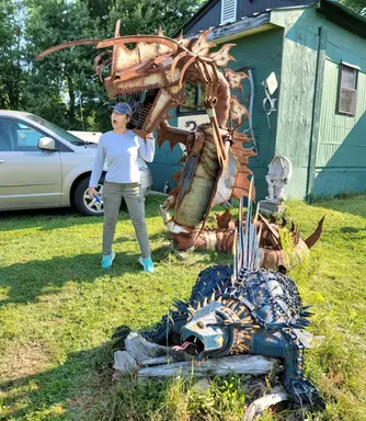 Camp Hill Presbyterian Volunteers by Metal Sculpture