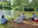 Camp Hill Presbyterian Volunteers Lunch Break by Stream