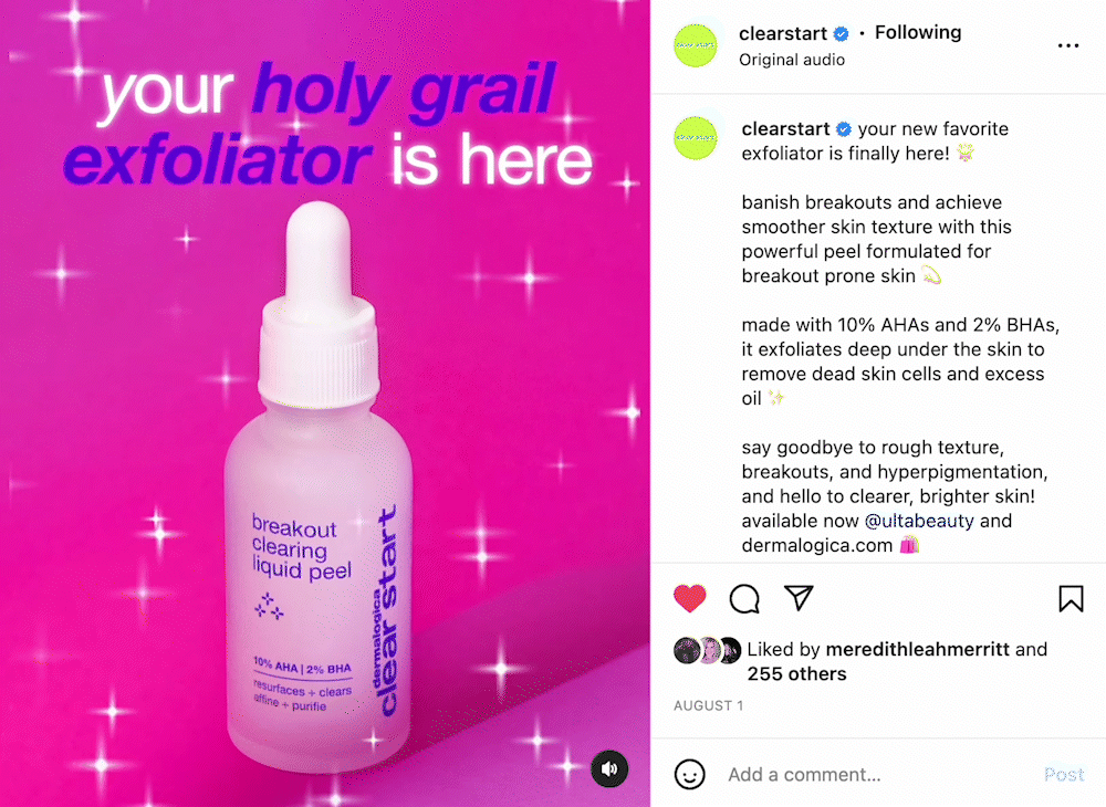Breakout Clearing Liquid Peel - Post and GIF